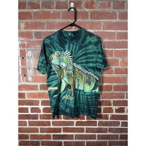 Vintage Y2k Lion Country Safari Reptile Wrap Around Print Short Sleeve Size Med